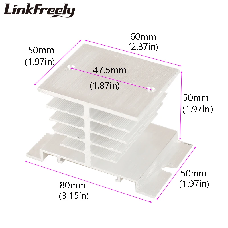 T60 алюминиевый рассеиватель теплоотвода для 10A-25A одно-фазный SSR твердотельное реле 60X50x50 мм радиатор отвода тепла новейший