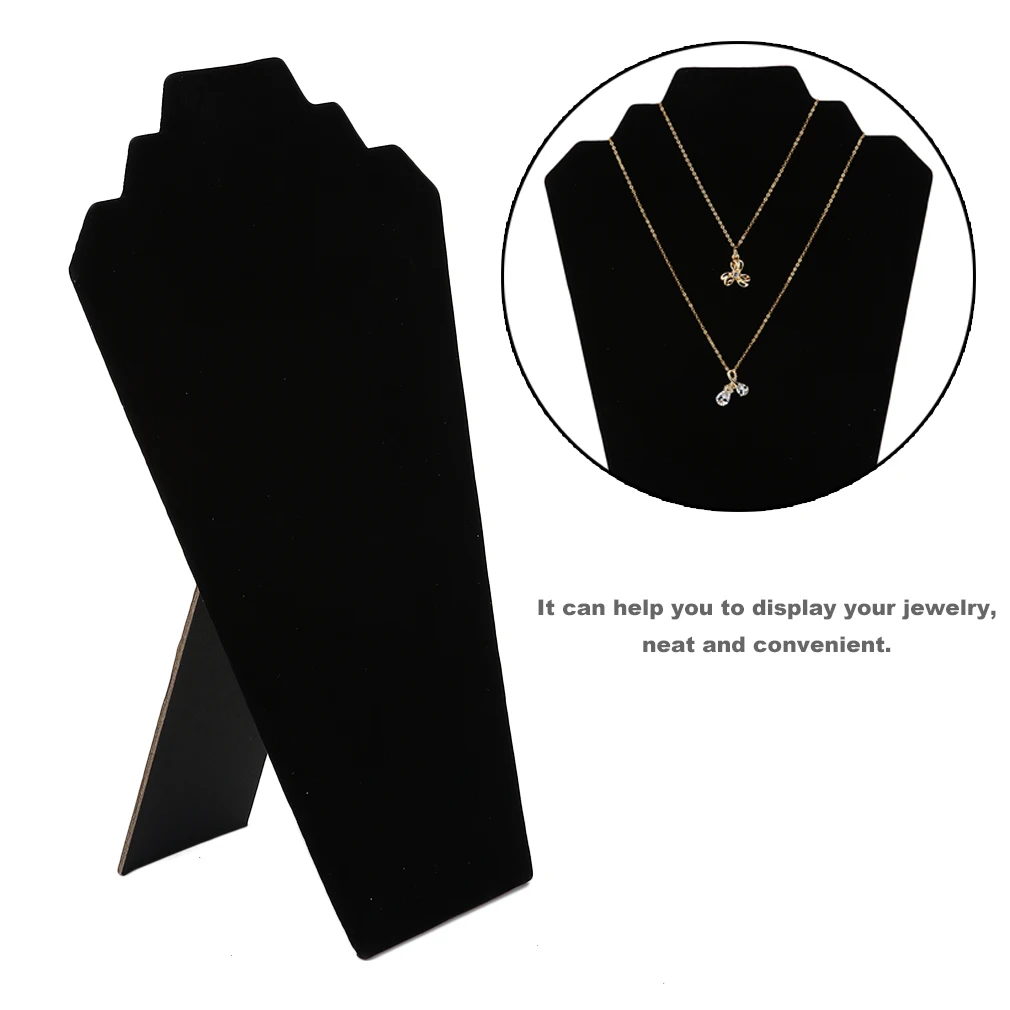 Black Velvet Jewelry Choker Organizer Shelf Rack Necklace Earrings