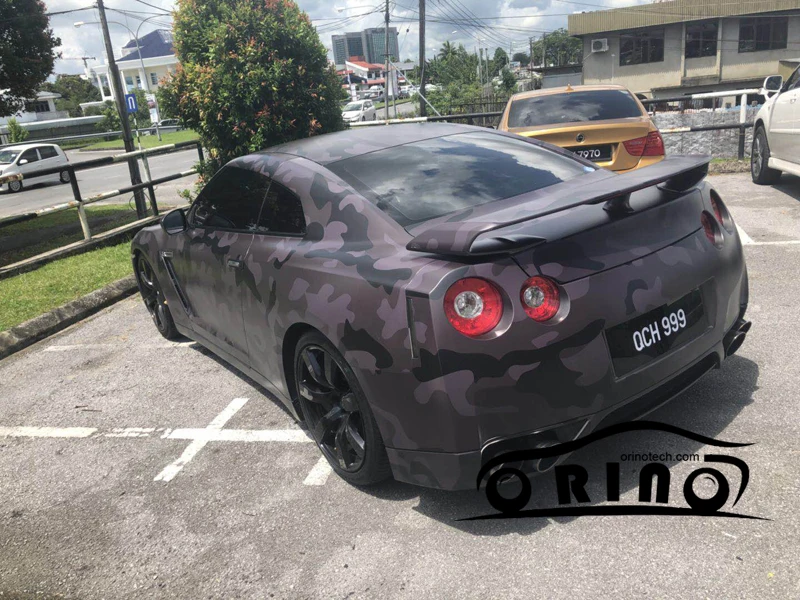 Black Grey Car Sticker Wrap-1