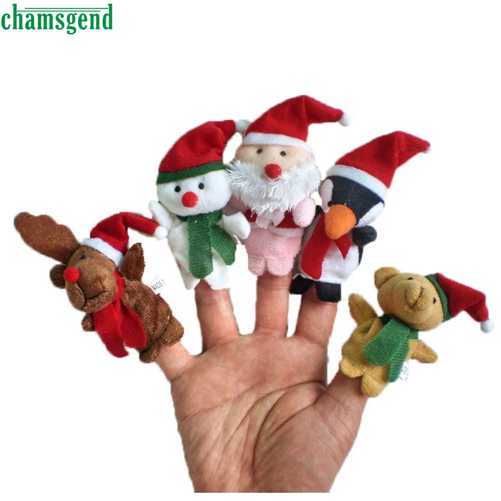 

5pc Story Time Christmas Santa Claus and Friends Finger Puppets Toy