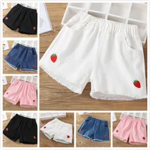 12 стильных модных летних джинсовых коротких джинсов с карманами для девочек повседневные брюки для малышей Детские шорты детская одежда