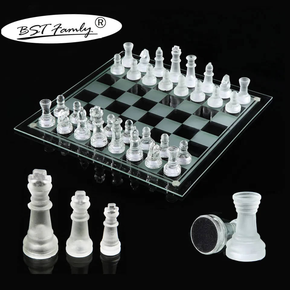 BSTFAMLY Chessman шахматная игра Международная Шахматная стеклянная Шахматная деталь не складывающаяся шахматная доска орнамент 20x20/25x25/35x35 см I31