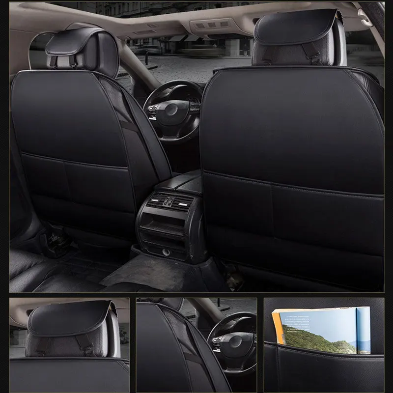  (Front +Rear) Special Leather Car Seat Cover auto seats cushion for toyota avensis Yalis estima fj 