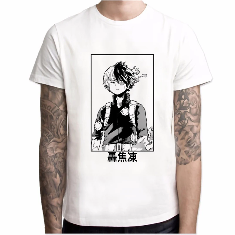 Мужская футболка Todoroki Shoto My Hero academic большие размеры футболки с короткими рукавами