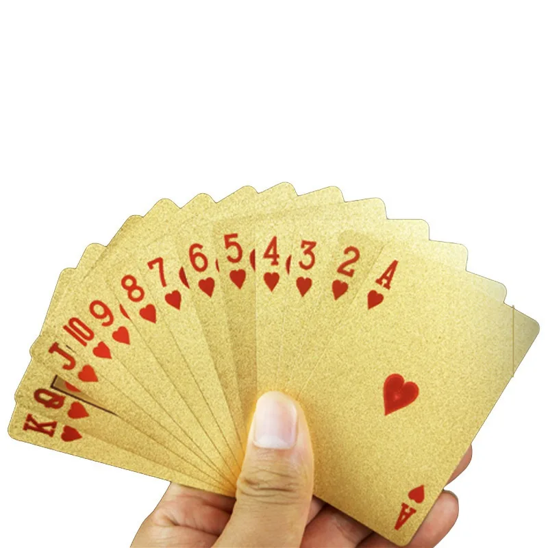 

One Deck Gold Foil Poker Euros/Dollar Style Plastic Poker Playing Cards Waterproof Cards Gambling Board Game Accessories