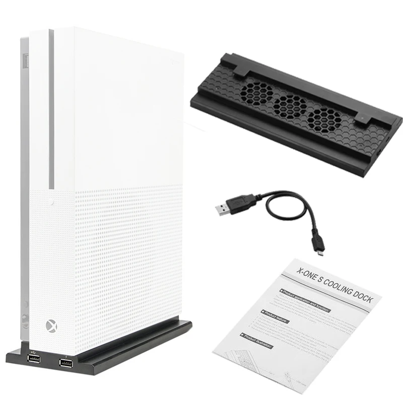 Игровая консоль вертикальная подставка охлаждающий вентилятор с высоким/Низкий уровень двойной Порты USB расширен для Xbox One Slim консоли держатель стенд