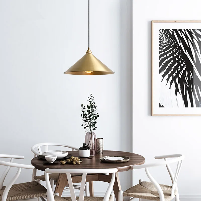 

Luminaria de teto nordic copper chandelier light fixtures retro industrial lights for dining room abajur restaurant hanging lamp