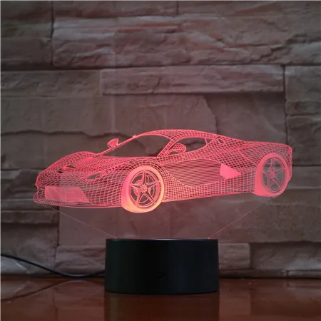 Крутая Автомобильная 3D лампа USB Ночной светильник светодиодный RGB светильник ing Luminaria Настольный детский день рождения Рождественские подарки Домашний Декоративный AS1628