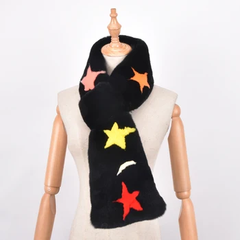 

Fashion Women Whole Real rabbit skin Rex rabbit fur scarf Natural 100% Rabbit Fur Scarves Wholesale retail
