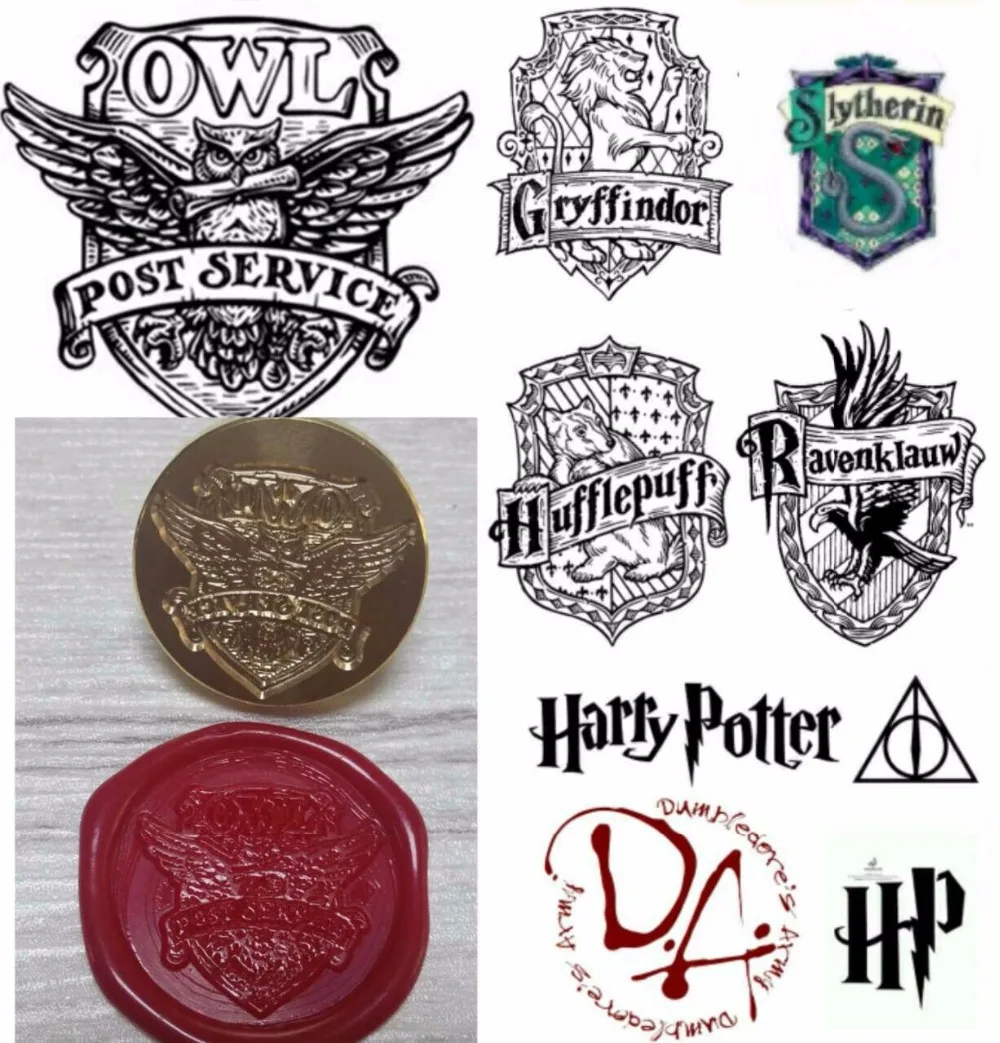 

Delicate Sealing Wax Stamp with wooden handle Blessing Twilight Harry Potter Hogwarts school badge wax seal stamp with handle