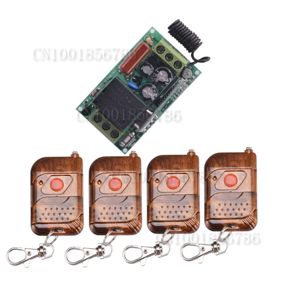 

220V 10A RF Wireless Remote Control Switch System 1CH Interruptor 1Receiver&4Transmitter Light Lamp LED SMD A ON B OFF