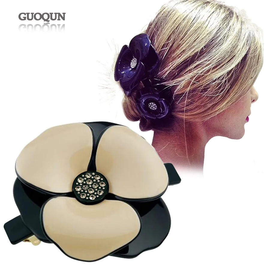 

2pcs Camellia Flower Hair Clip Barrette - Alexander Hair Accessory - Luxury Hair Jewelry - France Hair Ornament for Women Prom