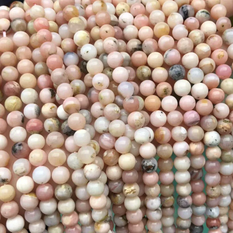 

Genuine Pink Opal Stone No Dye Natural Stone 6/8/10/12mm Original Pink Opal Bead For DIY Love Jewelry Making Bracelet Necklace