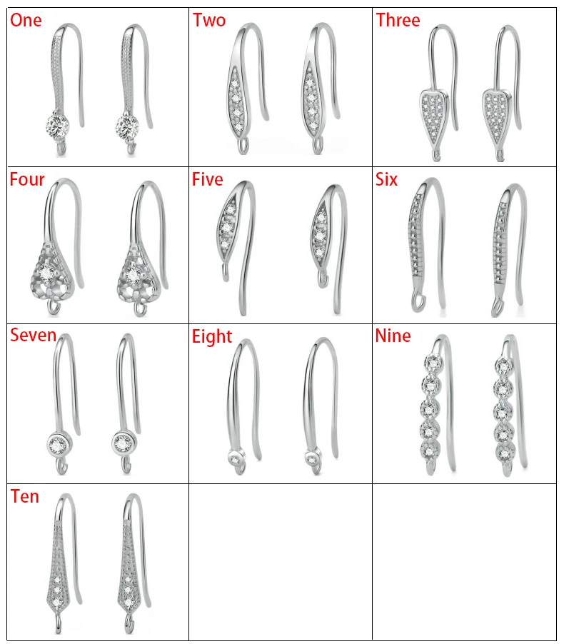 925 пробы серебро Ушные крючки микро-инкрустированные циркон Ушные крючки серьги позолоченные ручной DIY серьги аксессуары оптом