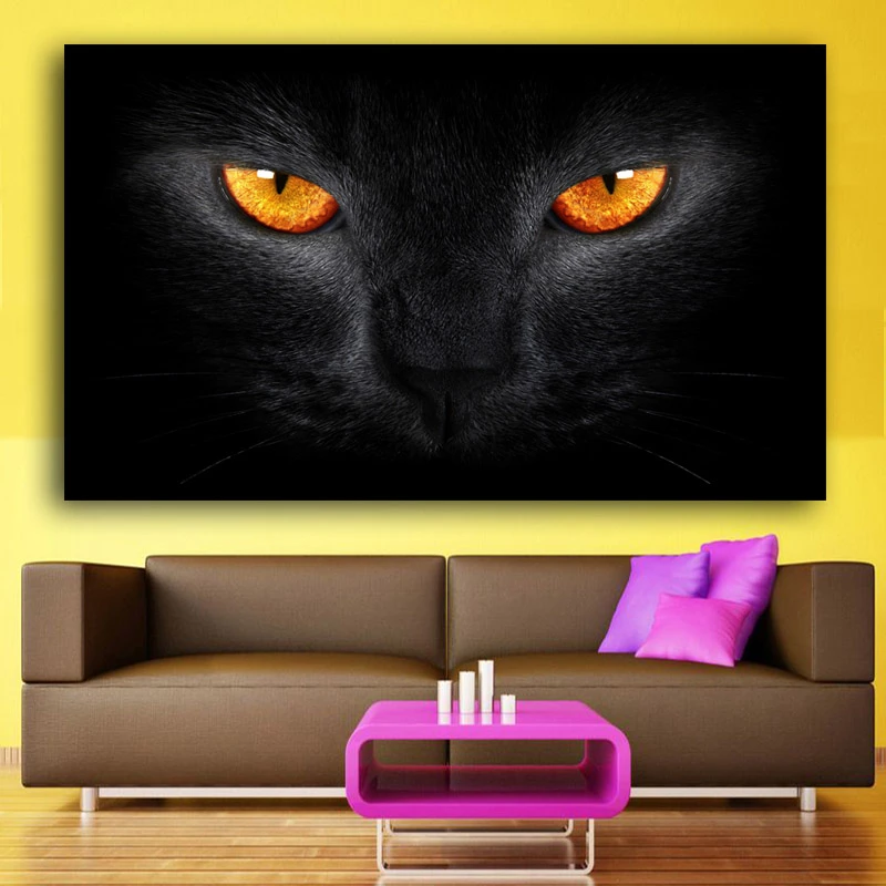 Chat Noir Avec Des Yeux Lumineux Art Imprime Affiche Grand Mur Photo Toile Peinture Pour Salon Decoration De La Maison Pas De Cadre Aliexpress Chat Noir Avec Des Yeux Lumineux Art Imprime Affiche Grand Mur Photo Toile Peinture Pour Salon Decoration De La Maison Pas De Cadre Aliexpress