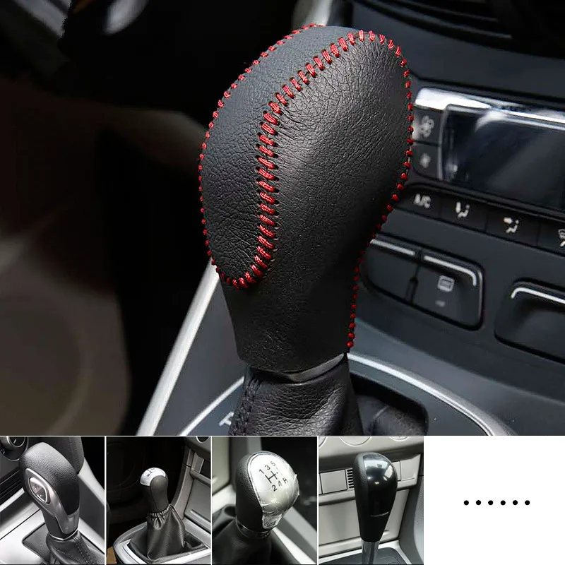 

Car Genuine Leather Gear Shift Collars Gear Shift Knob Cover for Ford Focus Mondeo Mk4 fiesta kuga car-styling