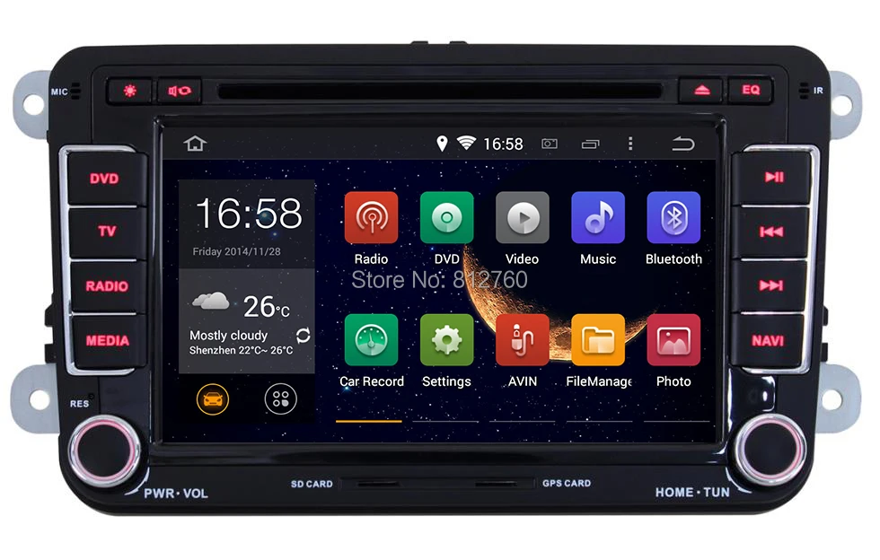Best Octa Core Android 8.1 Car GPS Navigation Car DVD Player For VW Skoda POLO PASSAT CC JETTA TIGUAN TOURAN Bora GOLF Fabia Superb 0
