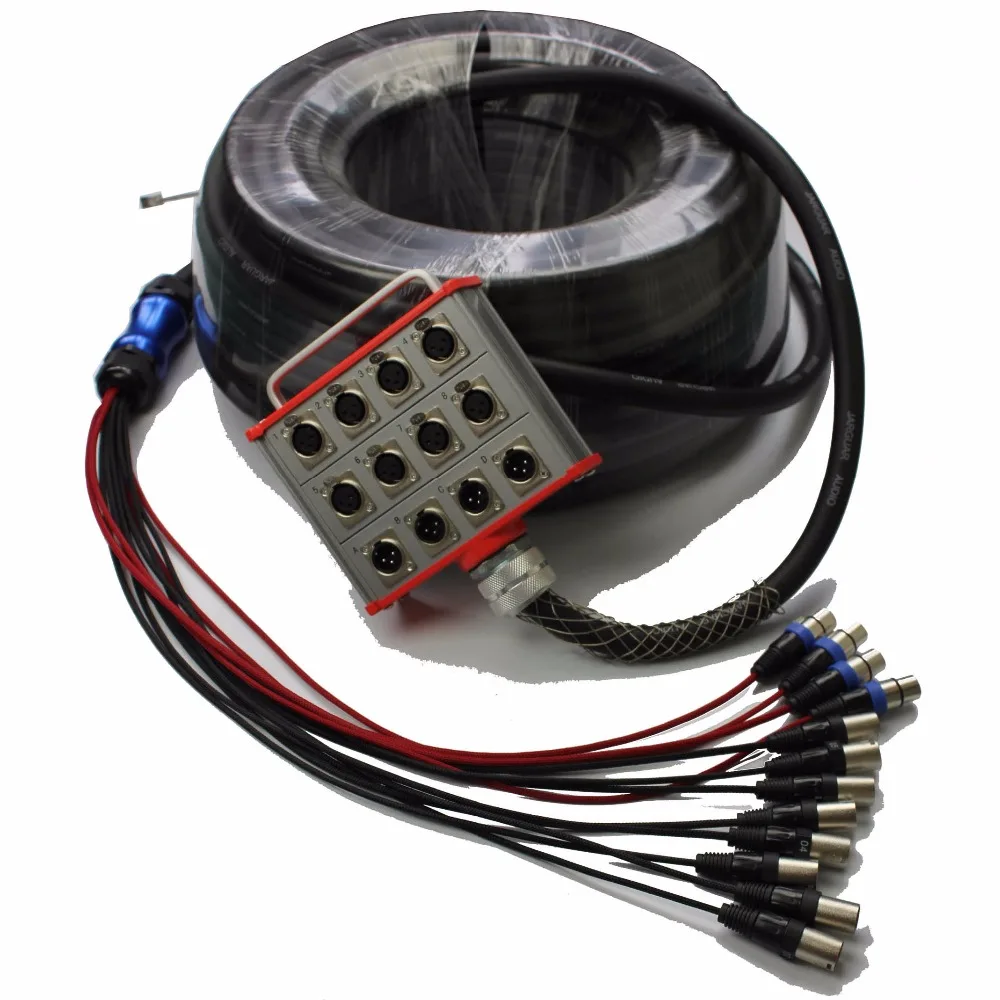 High quality KUILONG Pro Audio 12 channel Stage Snake Cable with box