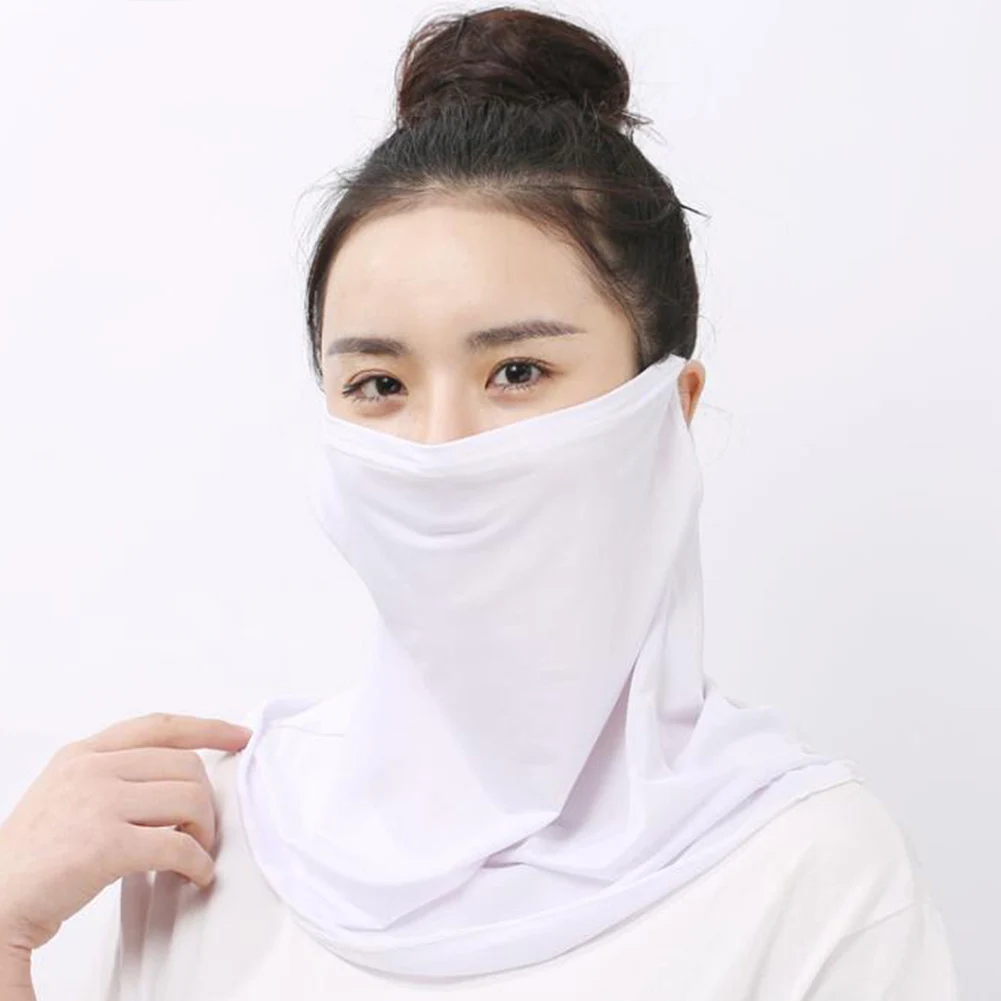Легкий Защита от Солнца Открытый езда УФ защитная маска для лица шарф Ice Шелковый