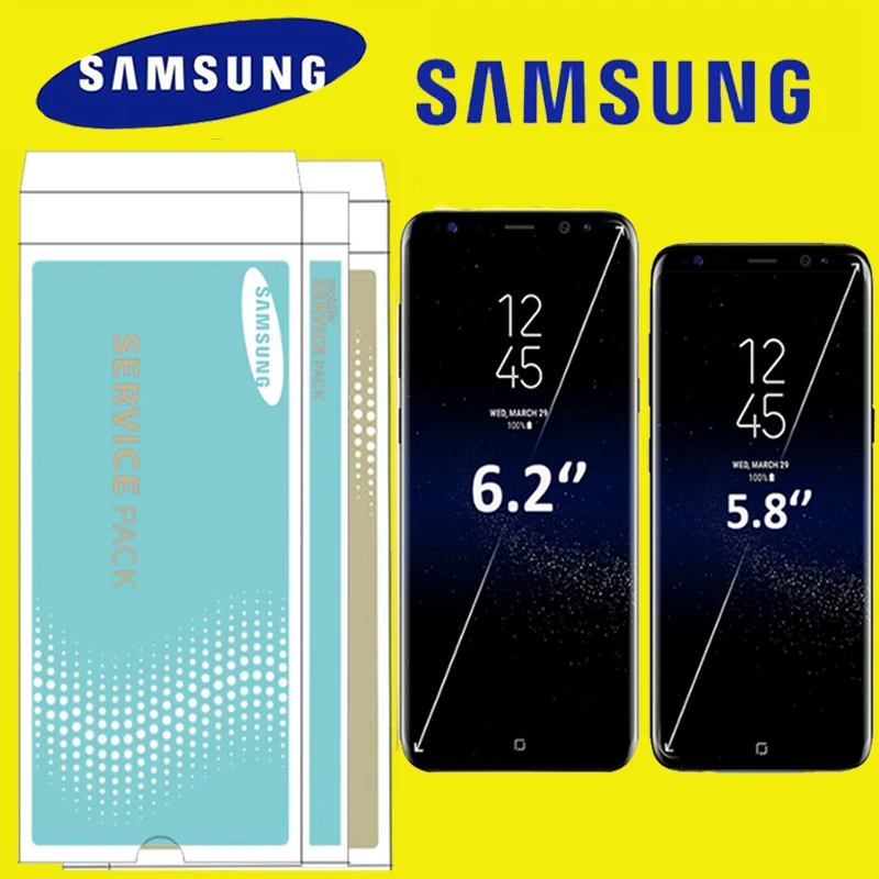 100% протестированный SUEPR AMOLED S8 ЖК-дисплей с рамкой для SAMSUNG Galaxy G950 G950F дисплей + Plus G955