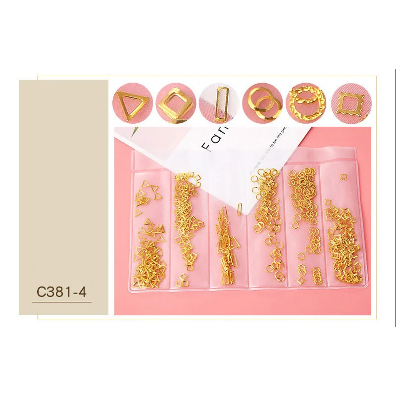 

Mixed Metal Rivets Forms GeometryGolden Tips DIY Shell Slider Starfish Nails Manicure Does Not Fade Fingernail Decoration Tools