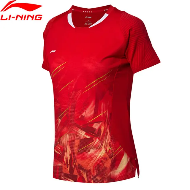 US $58.79 Li-Ning Women's Badminton T-Shirt Breathable AT DRY National Team LiNing Competition Sports Tees To