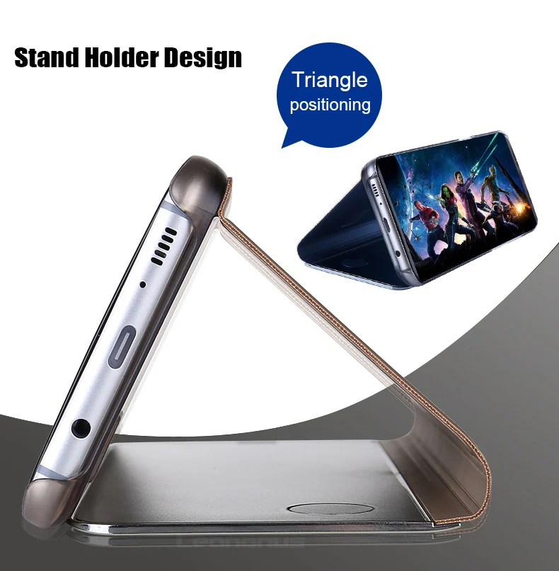 Clear View Smart Cover для samsung Galaxy Note 8 5 A520 A320 A720 J3/J5Pro/J7 Pro J330 J530 2017 J730 ЕС подставка зеркала