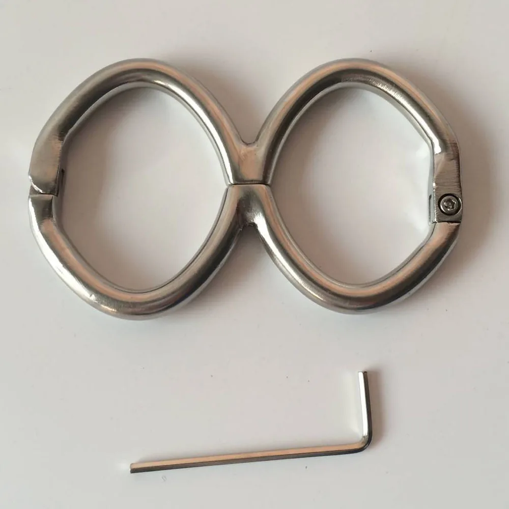 Men And Women Oval Gourd Handcuffs Stainless Steel Hand Cuffs Sex Toys