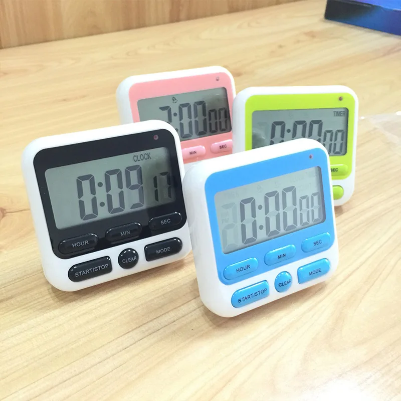 

1pc 3 Modes Multicolor Folding Holder Magnetic Timer Digital LCD Display Kitchen Timer Switch Alarm Clock Reminder
