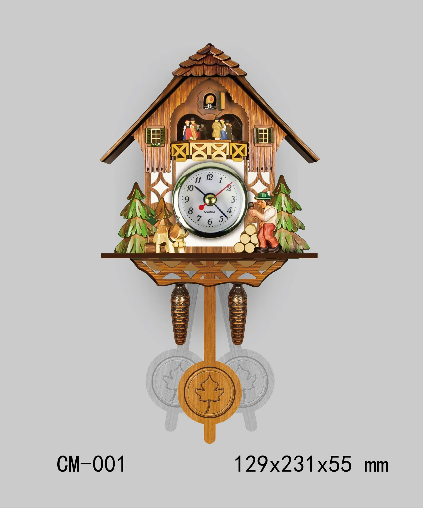 Cuckoo Wall Clock Originality Wood Quality European Style A Living Room Complex Ancient Wall Clock Diy Clock - Цвет: 001