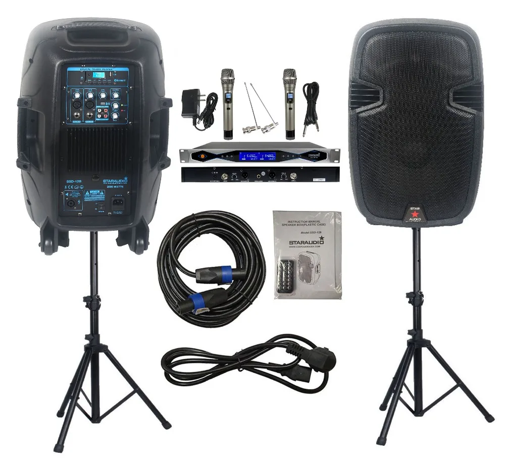 Buy STARAUDIO 2X 12 Inch 2000W PA DJ Karaoke Speakers Disco Powered Speaker
