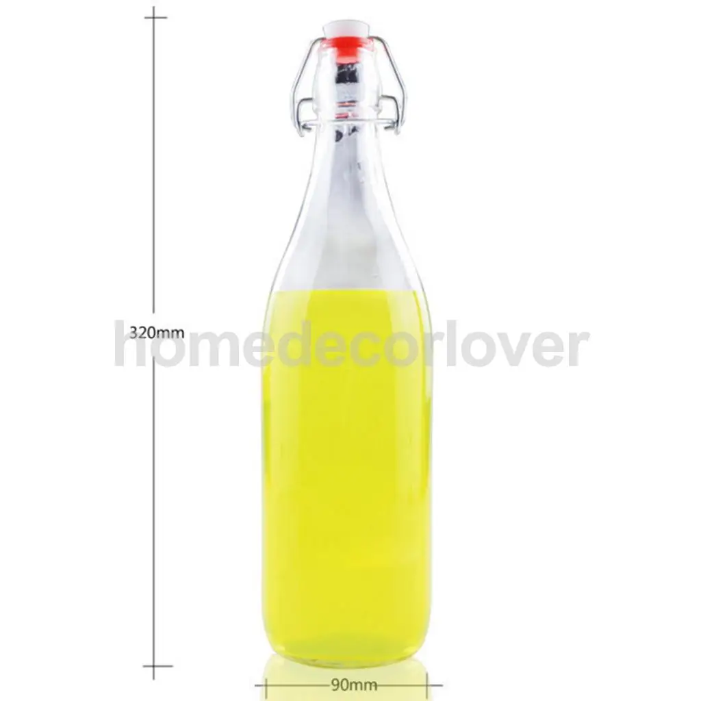 250ml 500ml 1000ml Glass Beer Brewing Bottle Flip Top Water Juice Bottle Wine Liquor Honey Storage Bottle 