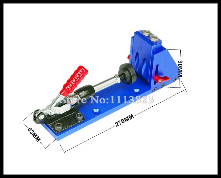 US $48.00 Pocket Hole Jig Woodworking Guide Repair Carpenter Kit System With Toggle Clamp and 95mm 38 inch Step Drill Bit