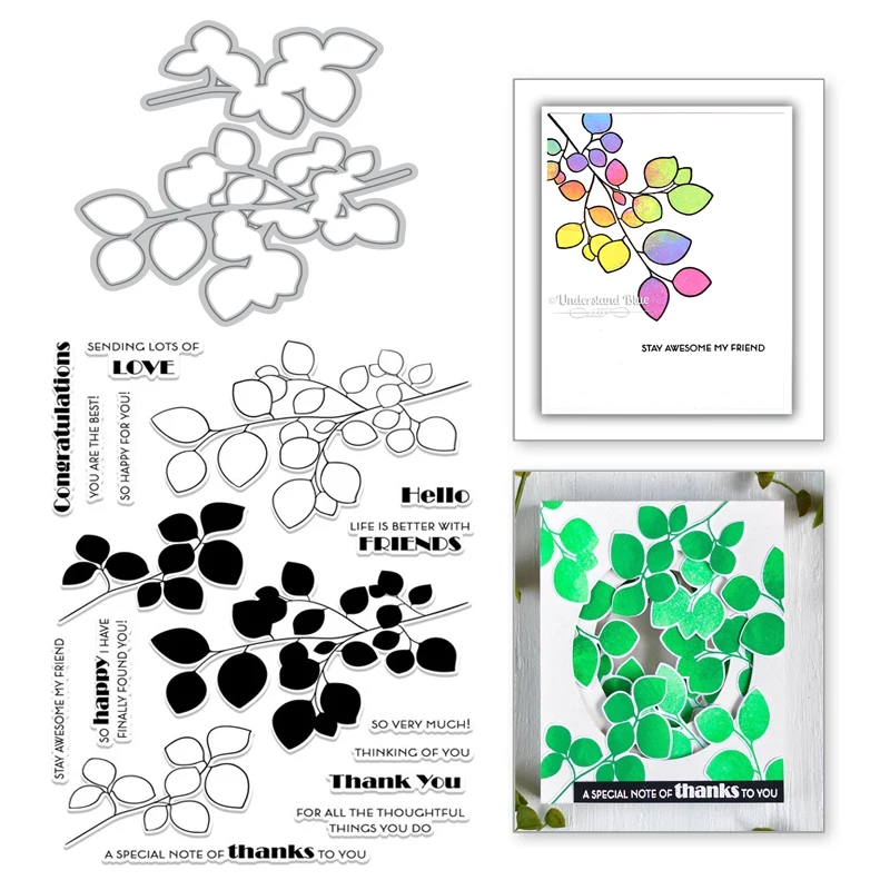 

Naifumodo Leaf Canopy Metal Cutting Dies Branch Stamps Plant Scrapbooking For Making Card Album Decorative Embossing DIY Crafts