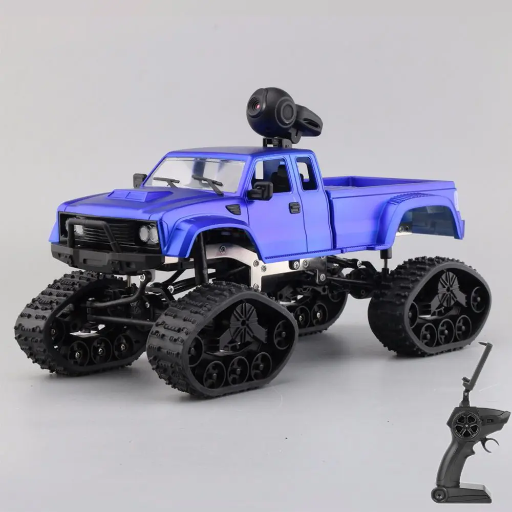 2,4G RC автомобиль 1:16 4wd WiFi Пульт дистанционного управления модель автомобиля с круглым/снег галстук игрушки для детей carros a Пульт дистанционного управления - Цвет: Blue Snow  Wifi