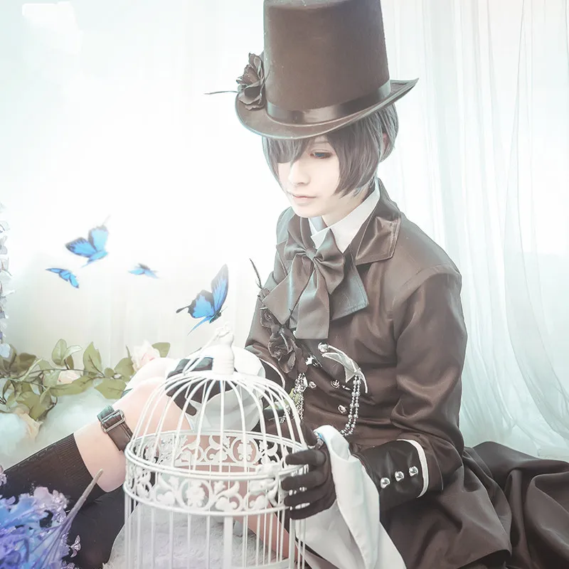 Одежда высшего качества, Аниме Kuroshitsuji, Черный дворецкий, Ciel Phantomhive, карнавальный костюм для женщин и мужчин, платье для ролевых игр, вечерние костюмы