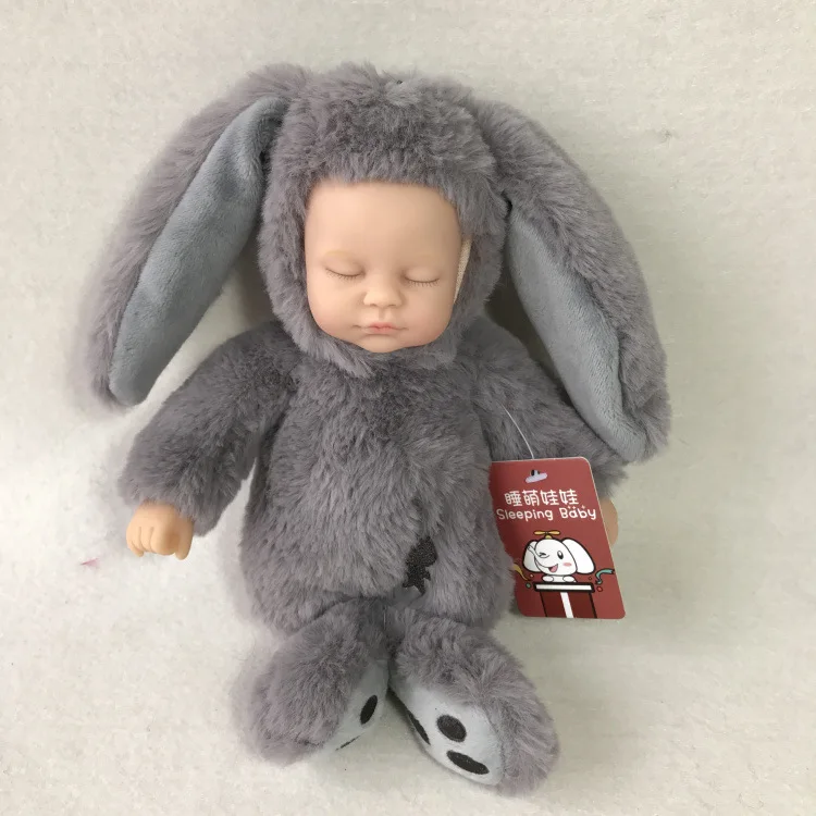Очень милые 45 см куклы-имитации и кукла-реборн для сна, расслабляющая Модная Кукла Кролик, плюшевая игрушка, мягкая детская игрушка, подарок для ребенка - Цвет: Серый