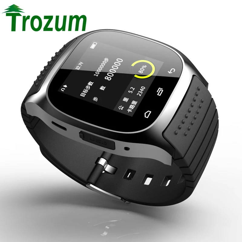 

TROZUM Smartwatch M26 Bluetooth Smart Watch With LED Alitmeter Music Player Pedometer For Apple IOS Android Smart Phone 8955