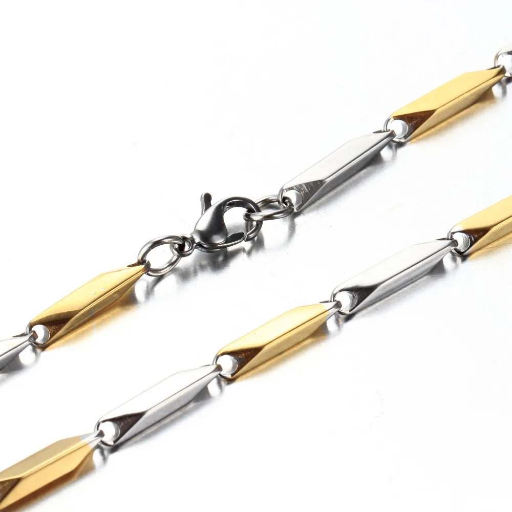 16-40 inch Silver Gold-color Stainless Steel Chain Necklace For Men Women Flat Wide 2/2.5/3/4 mm | Украшения и аксессуары