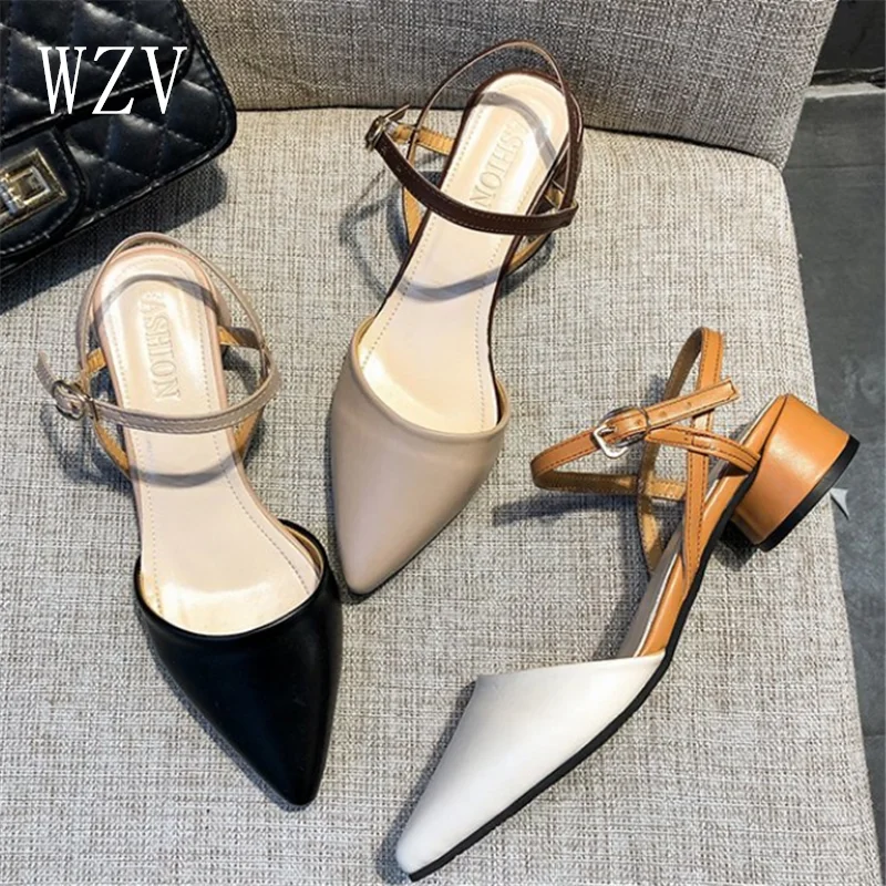 

Women with Summer Spring Single Shoes 2019 Pointed Heels Fashion Shoes for Woman Cross Lacing Slipon Fashion Shoes K214