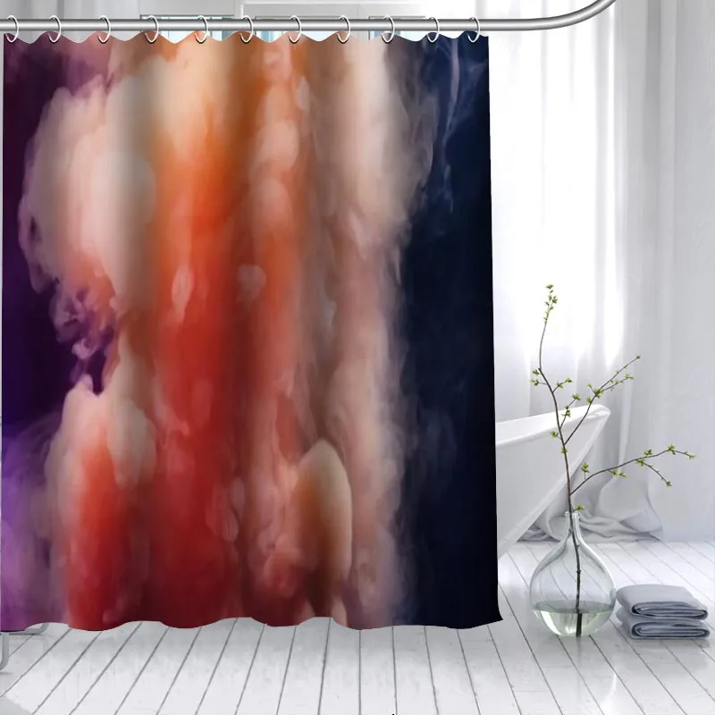 На заказ абстрактная дымовая занавеска для душа 3D водостойкая полиэфирная ткань банная занавеска с принтом 12 крючков для ванной комнаты 180X200 см