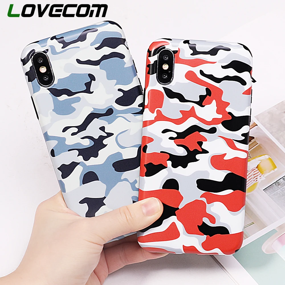 

LOVECOM Military Color Camouflage Phone Case For iPhone XR X XS Max Case For iPhone 7 8 6S Plus Soft IMD Phone Back Cover Bags