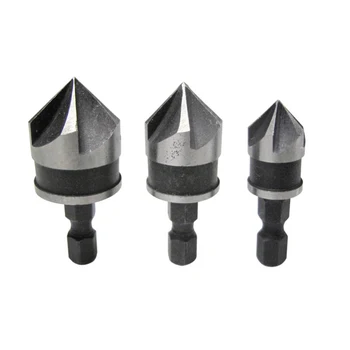 

1/4" Hex 3pc 12mm 16mm 19mm Countersink Bore Set for Wood Metal Quick Change Bit