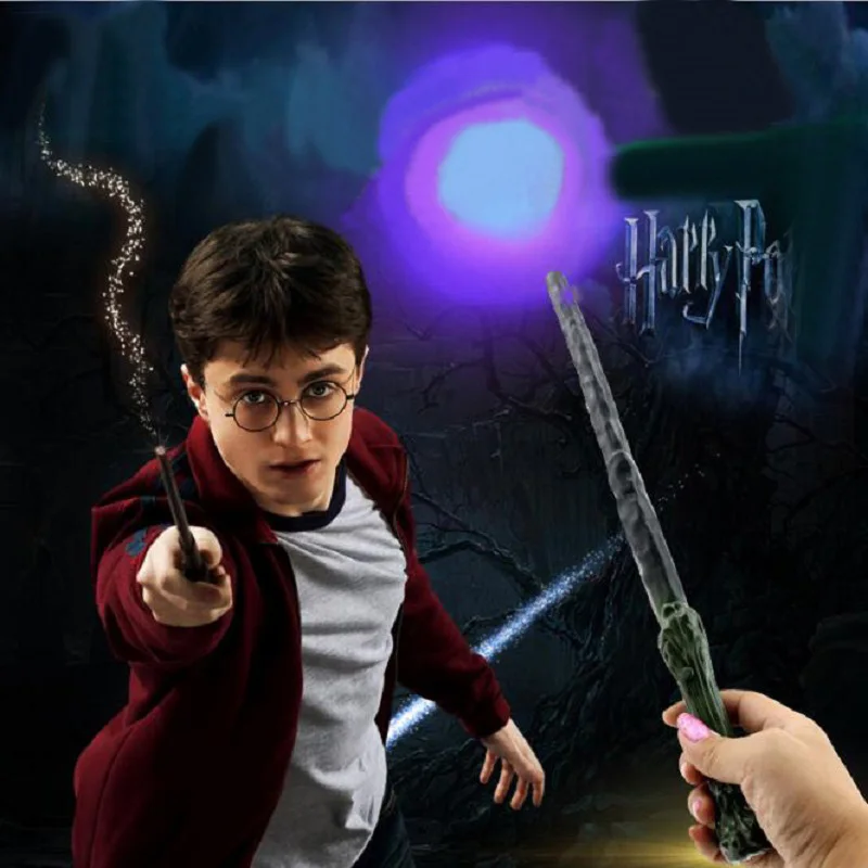 

Harri Potter Hogwarts School Magic Led Light Wand Anime Figure Toy Children Halloween Party Show Jouet Gift Kids Bithday Toys