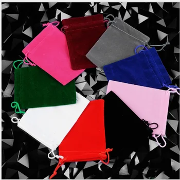 

wholesale 10*20CM 10PCS Lint Velvet Flannel storage bags Multi color velvet bag jewelry&Necklace packaging bags Free shipping