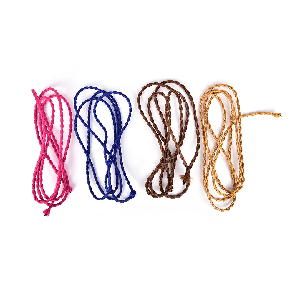 

Fabric Cable Electrical Wire 2M Colorful Double Polyvinyl Chloride Flexible Twisted Cable Retro Braided lamp wire lamp cord
