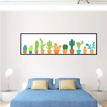 

xdr044 Nordic Watercolor succulent Green plant Canvas Art Print Poster, Cactus set Wall Paintings Modern Home Decoration
