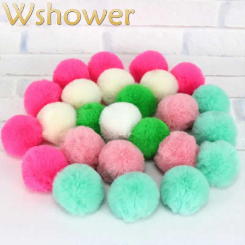 

wholesale 5cm faux rabbit fur pompoms fluffy artificial fur pom poms ball for bags shoes beanie hat soft fur pompon 10pieces/lot