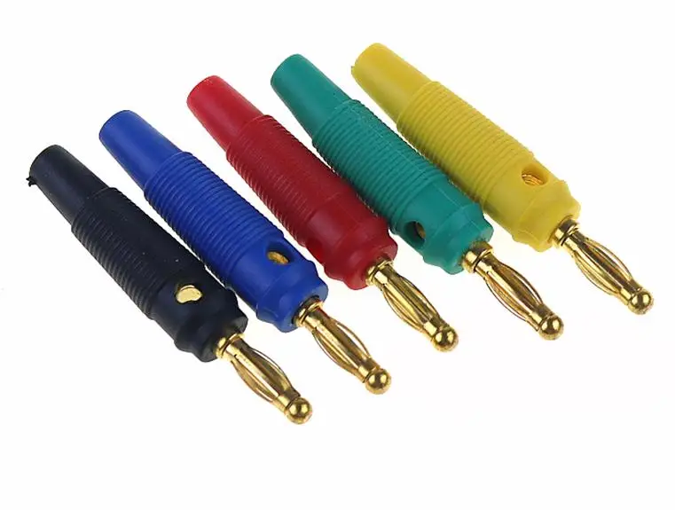 

High quality gold plated 4mm lantern banana plug banana plug high elastic non welding antiskid soft rubber banana head connector