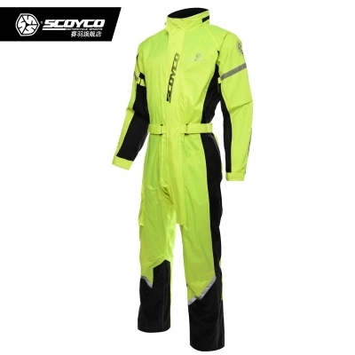 Scoyco RC03 водонепроницаемый мотоциклетная куртка брюки светоотражающий плащ наборы мотокросса Открытый Спортивная одежда дождевик - Цвет: Fluorescent yellow